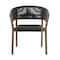 Armen Living Doris Outdoor Patio Dining Chair in Light Eucalyptus Wood with Charcoal Rope, PK2 LCDOSICHR - alternate 6